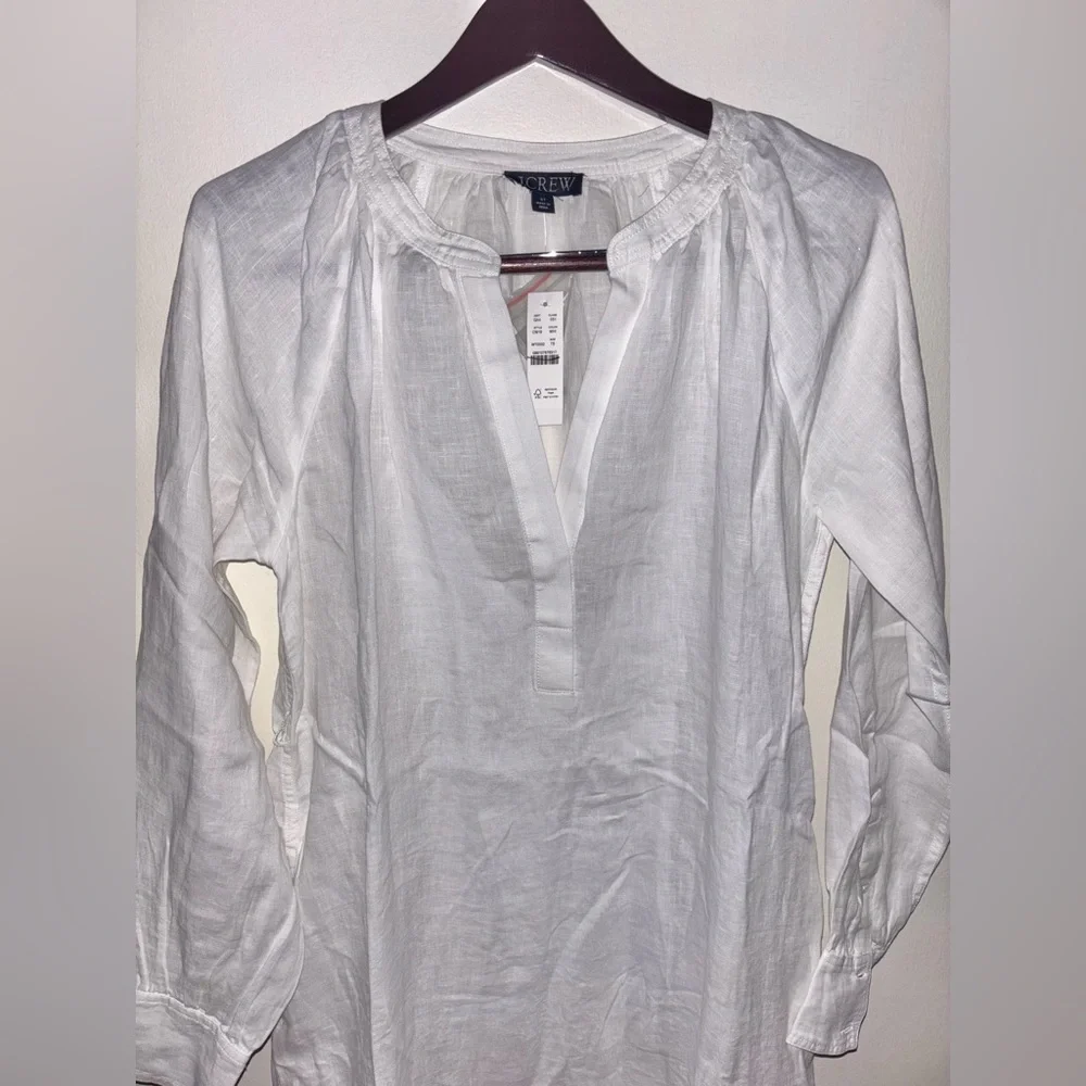 NWT J.Crew Cabana Maxi dress in linen TS Tall Small White Vacation Resortwear